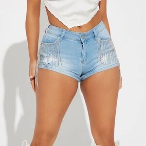 Spring Bling Stretch Denim Shorts